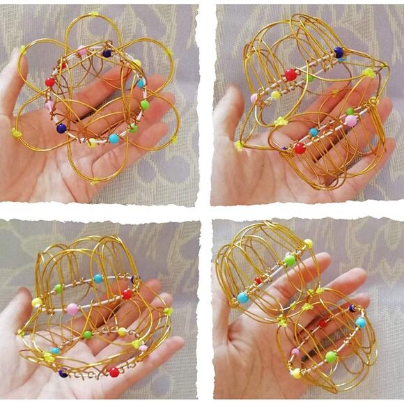 Mandala Toy Wire Toy Flexible Basket Soft Steel Magic Iron Ring Ornament US - Picture 4 of 9